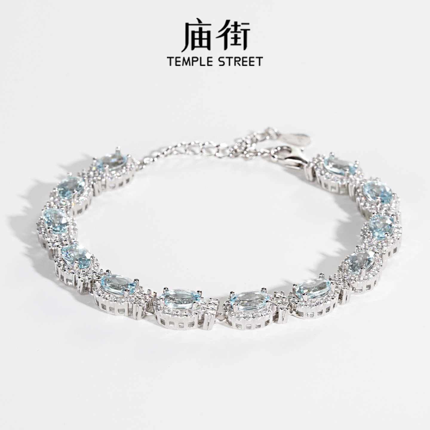 【庙街】海蓝宝蛋面手链（多样性发一）