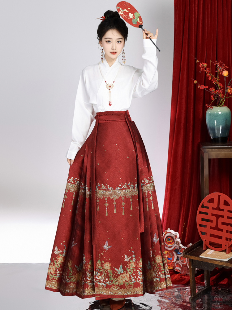 飞机袖日常汉服马面裙妆花马面裙