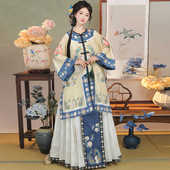 新款 猫神原创清汉女格格服马面裙对襟圆领复古风民族清代宫廷套装