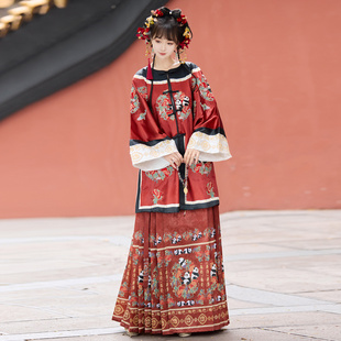 新款国宝熊猫原创清汉女套装清朝宫廷国风重工刺绣清代服饰改良款