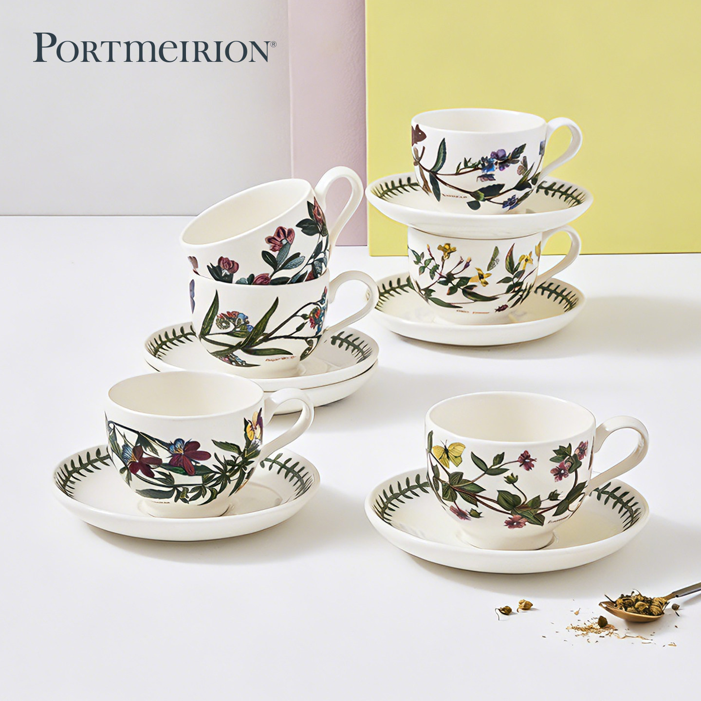 Portmeirion波特美林英国原装进口陶瓷咖啡杯红茶杯拿铁杯碟套装