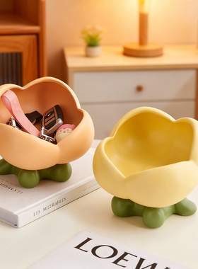 创意树脂花朵桌面收纳盒摆件