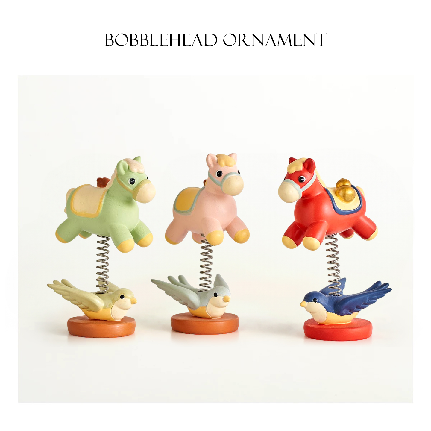 治愈摇摇马鸟摆件桌面ins风