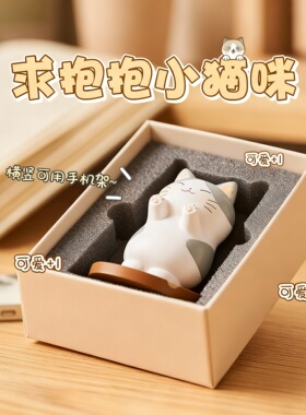 求抱抱小猫咪公仔摆件礼盒装