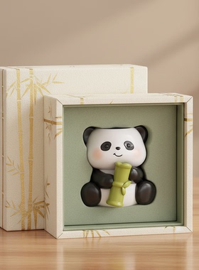 可爱熊猫摆件小白鞋保护套通用