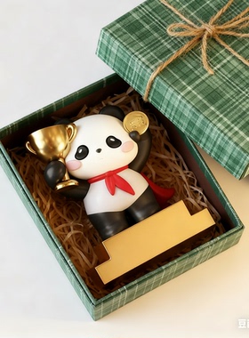 手工可爱熊猫公仔桌面摆件礼品