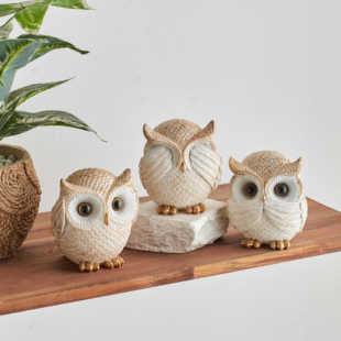 不看不听不说猫头鹰艺术摆件客厅轻奢高档玄关酒柜电视柜装饰礼品