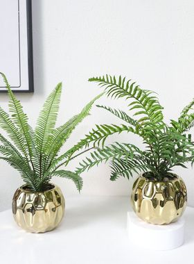 生机陶瓷仿真绿植轻奢桌面摆件