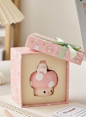 可爱兔子蘑菇桌面收纳摆件