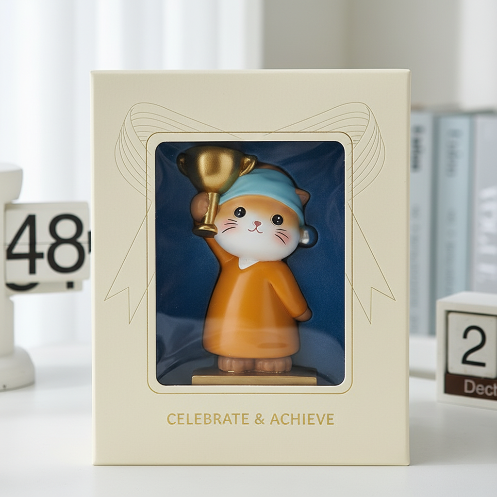 可爱猫咪奖杯造型家居摆件礼物