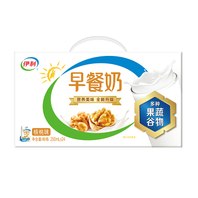 【9月新货】伊利早餐奶核桃/麦香250ml*24盒整箱学生儿童牛奶送礼