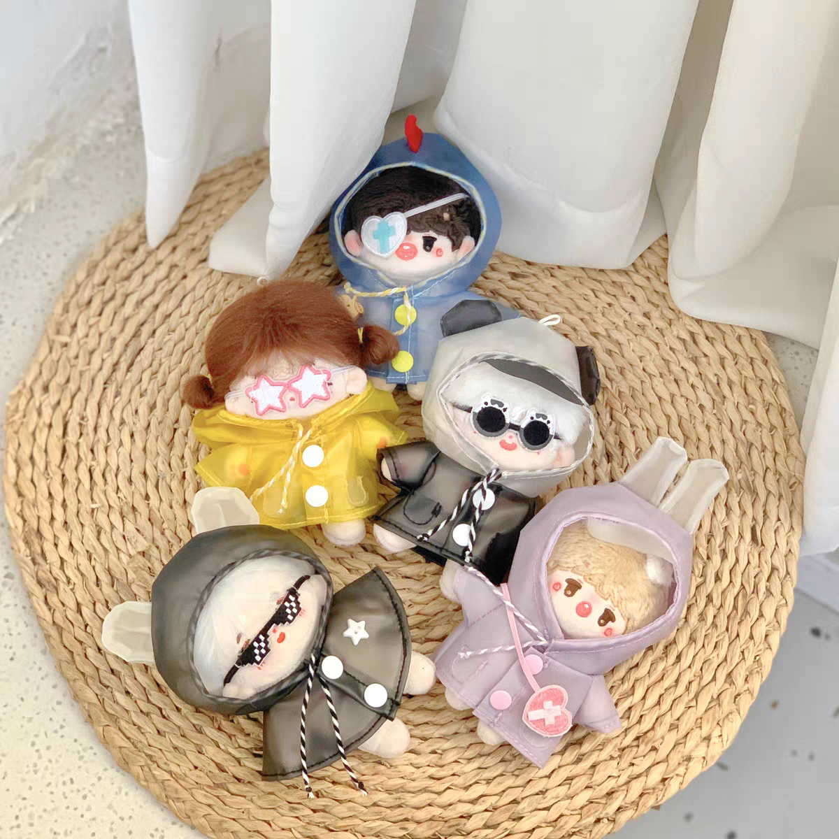 可爱娃衣10cm棉花娃娃海星体正常体卡通动物雨衣雨披包邮工厂货源