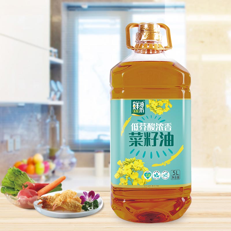金胜鲜油坊低芥酸菜籽油5L家大桶装
