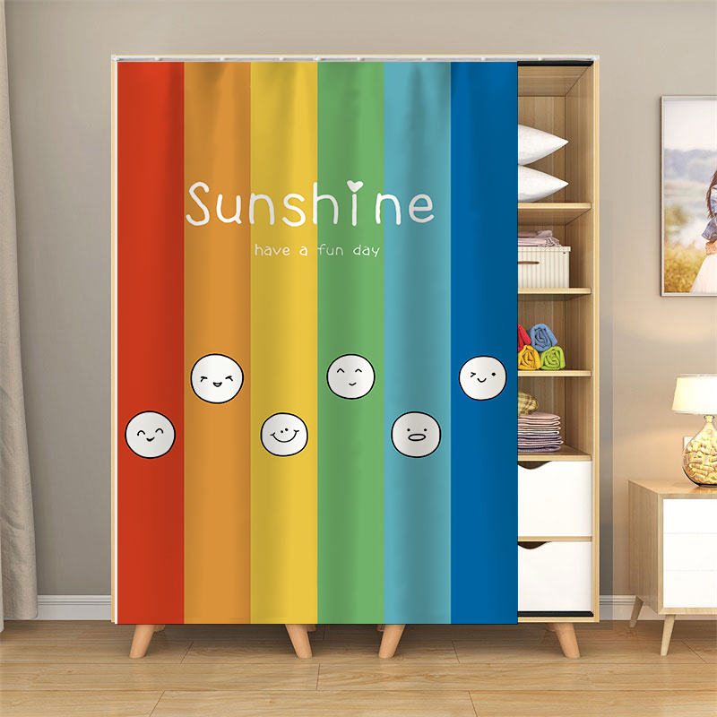 柜子打孔门帘衣帽间杂物遮挡布