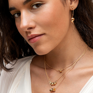 JFB法国进口飘带18K厚包金戒指项链耳钉法式优雅精致通勤老钱风女