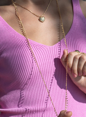 JFB法国进口18K厚包金老钱长项链