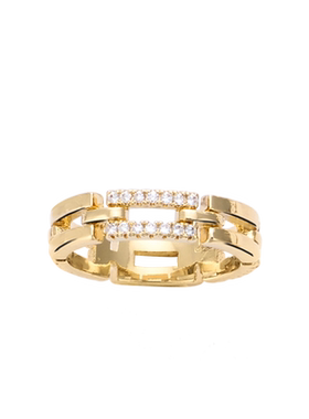 JFB法国进口旋转缠绕18K包金戒指