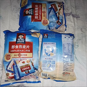 贵格燕麦片即食免煮原味纯麦片490g独立包装营养早餐代餐全谷物食