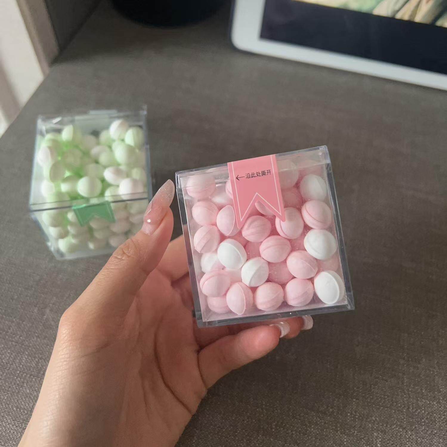 网红接吻糖香体糖90g茉莉青提玫瑰荔枝味清新口香糖情侣约会零食