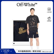 【春夏新品】OFF-WHITE 男士90年代徽标牛仔短裤