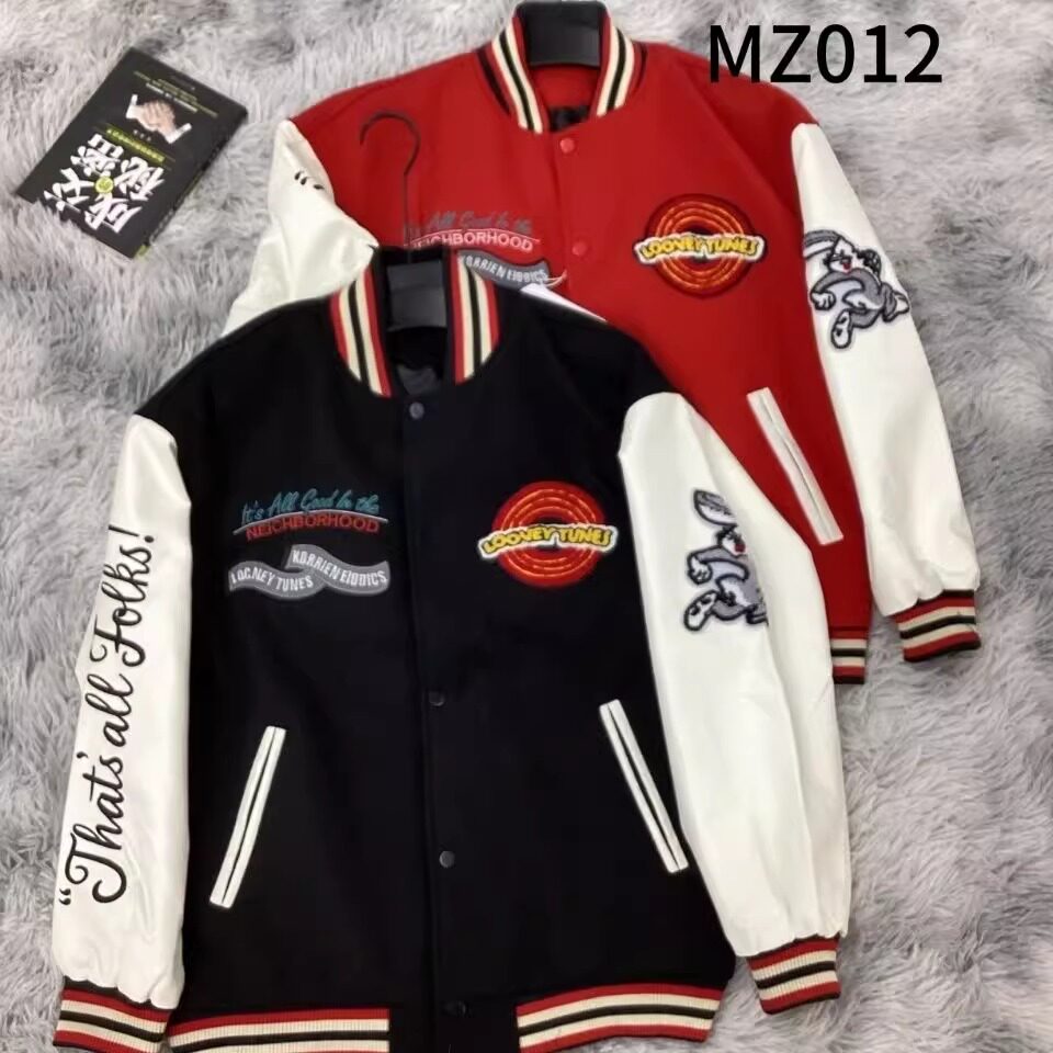 特大码300斤棒球服夹克外套男女秋冬季刺绣宽松运动服个性搞怪兔2