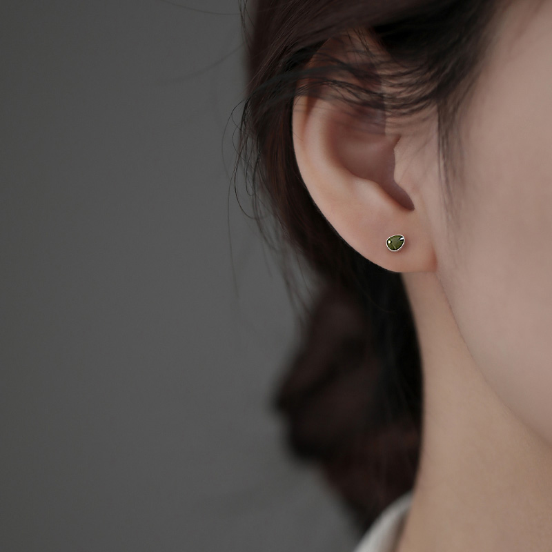 牛油果耳钉女小众设计