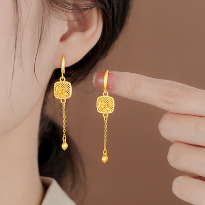 925银女轻奢小众步步生莲耳环