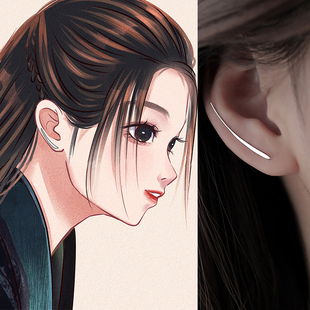 s925纯银纪云禾迪丽热巴同款耳环简约百搭耳钉2022年新款潮耳饰夏