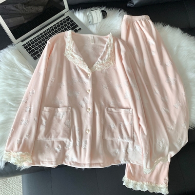 海岛绒睡衣女春秋冬季保暖家居服