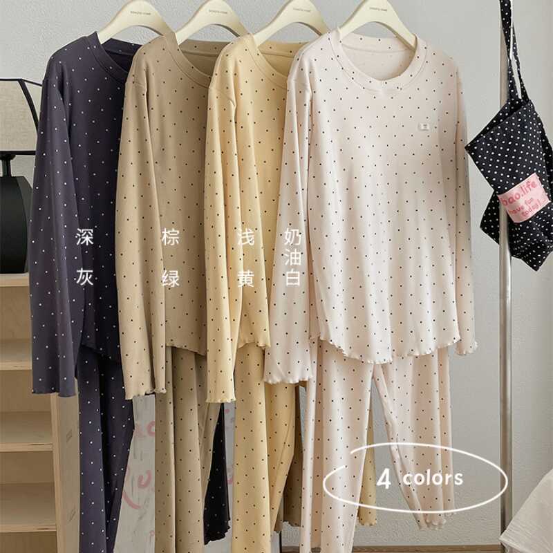 德绒带胸垫睡衣女春秋冬季可外穿