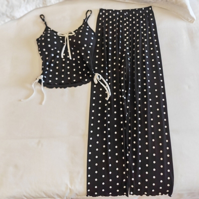 带胸垫睡衣女春夏季莫代尔家居服