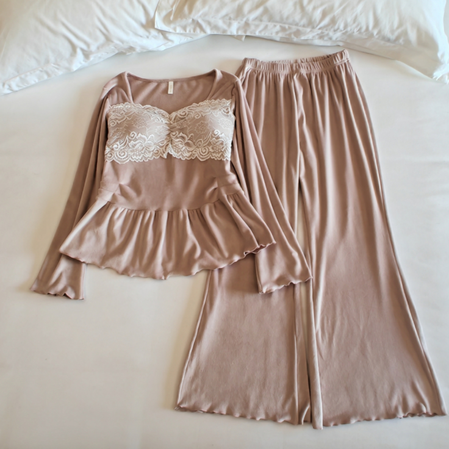 双面海岛绒睡衣女春秋冬季家居服
