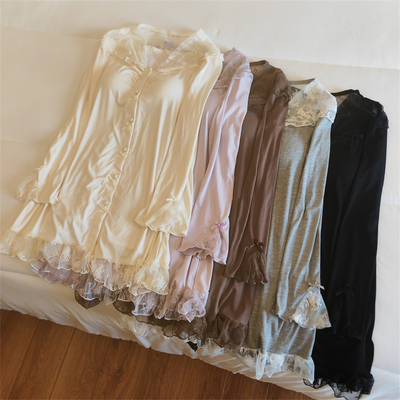 莫代尔棉睡裙女四季款带胸垫睡衣