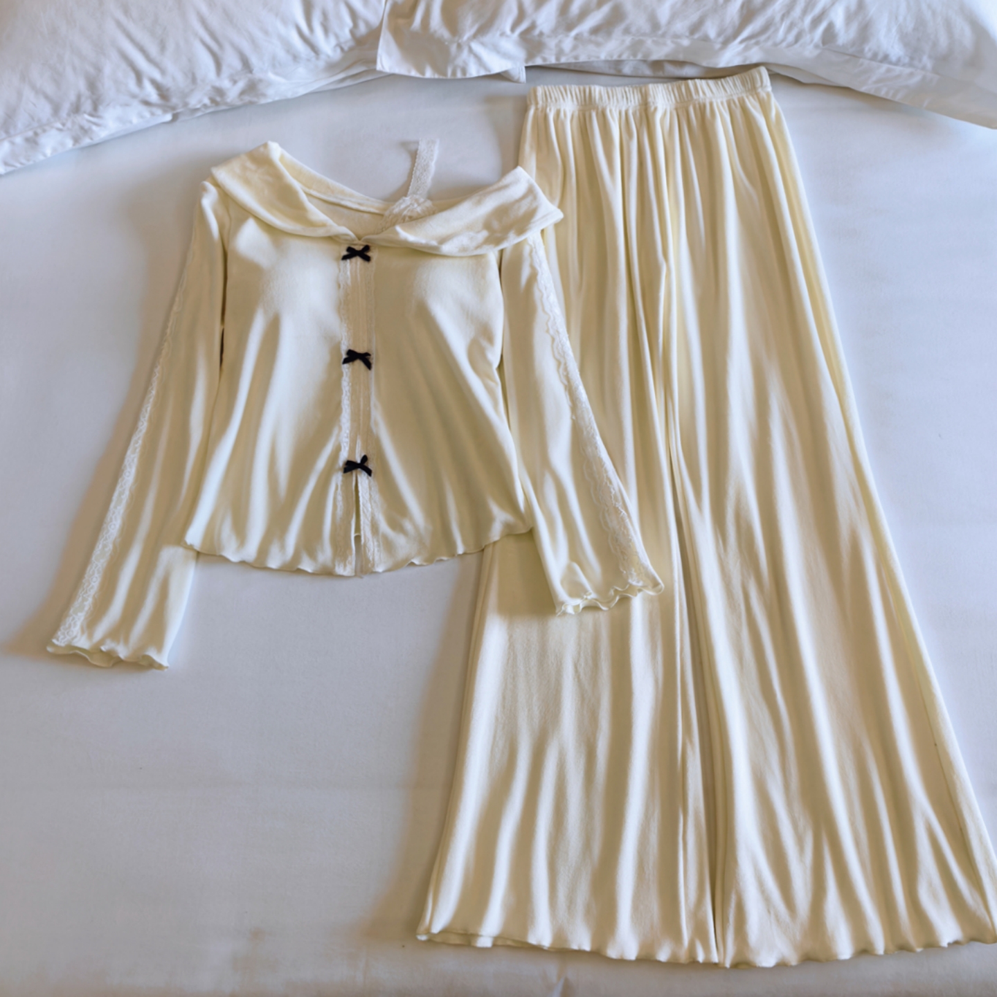 带胸垫睡衣女春秋冬海岛绒家居服