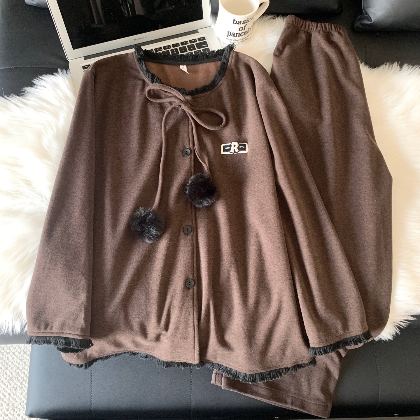 亲肤绒睡衣女春秋冬季新款羊绒长袖长裤网红风加厚保暖家居服套装