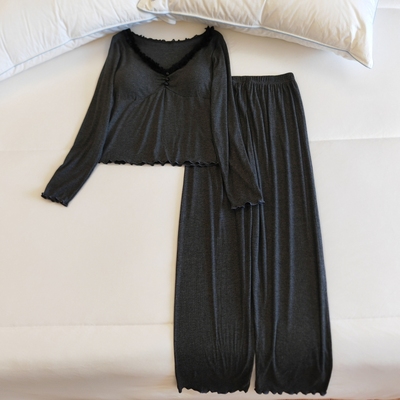 莫代尔棉睡衣女春秋高级感两件套