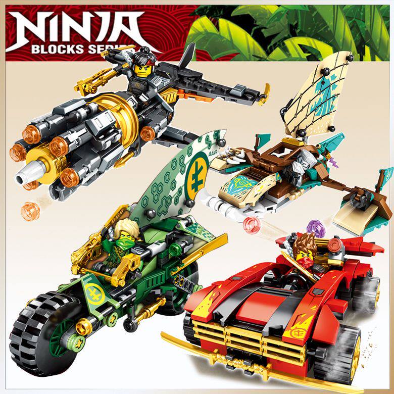 中国积木幻影忍者新品黄金四头神巨龙王劳埃德的战车拼装积木