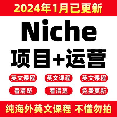 2024年NICHE教程 利基产品跨境电商运营培训 外贸利基市场营销推