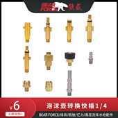 卡赫 绿田 亿力 高压洗车水枪配件 BEAR 泡沫壶转换快插1 FORCE
