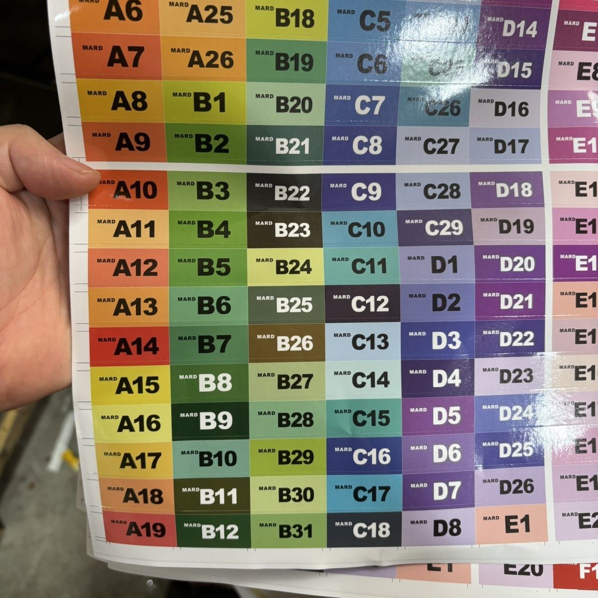 拼豆 72/144 色色卡贴 221 色 mard 小舞四叶草百塑色号贴