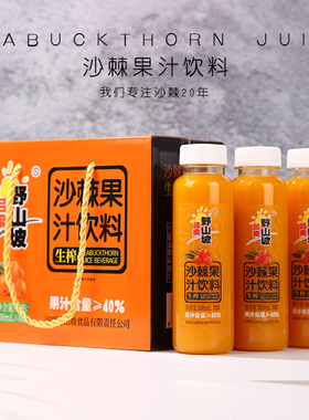 沙棘汁吕梁野山坡沙棘果汁 果汁40%原浆300ml12瓶整箱礼盒