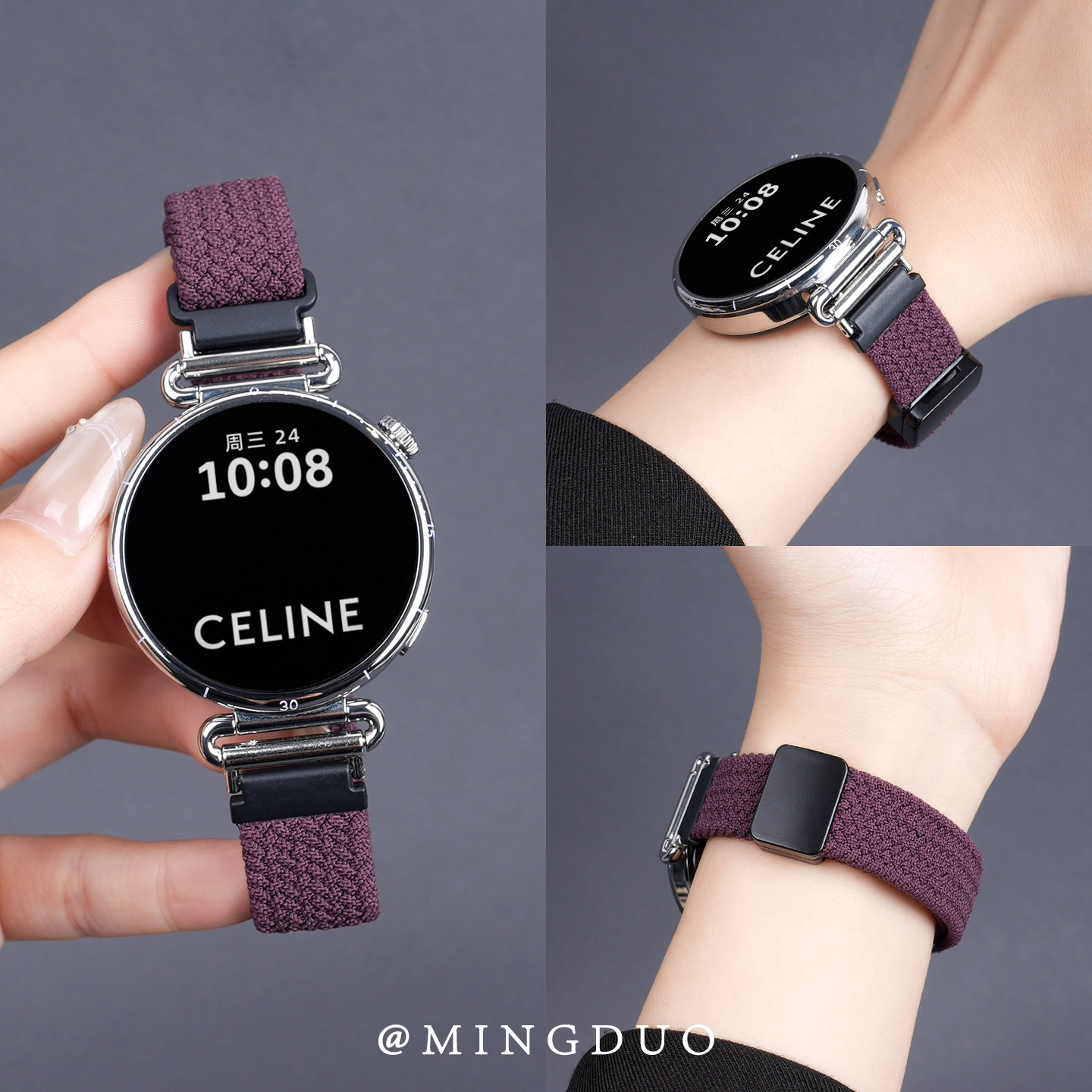 适用华为GT6表带手表gt5女表watchgt5智能2新款watch5手表带高级pro尼龙编织gt4女款gt3女士夏天41磁吸回环