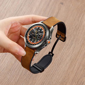 适用小米watch S4表带S4sport疯马皮磁吸扣透气S32硅胶手表带s1Pro运动color2男款GTS4华米Amazfit GTR43腕带