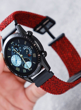 华为gt4表带编织尼龙gt5pro表带弹力gt3新款gt2华为watch4pro磁吸扣watch3男女gs3i荣耀智能手表gt2e运动22mm