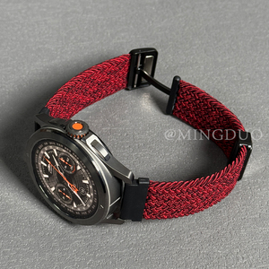 适用小米watch手表S4表带S4sport透气编织磁吸扣S3酒红表链s1Pro运动color2智能GT4男款华米AmazfitGTR43腕带