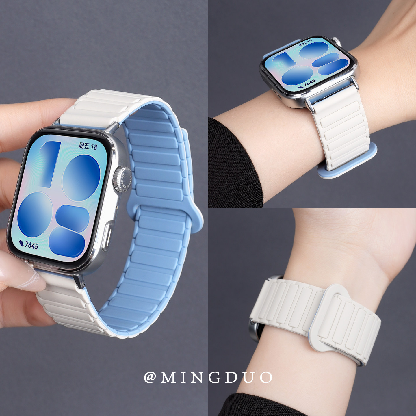 鸣铎适用华为FIT5表带fit4手表女士智能手环watchfit5pro张婧仪同款磁吸硅胶fit3女款腕带fit4新款男款替换带