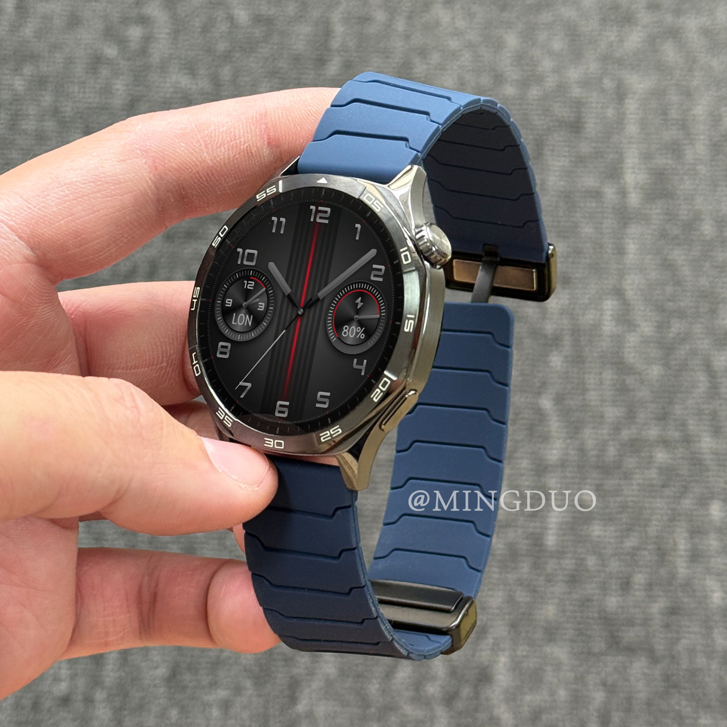 适用华为GT6手表GT5表带watch5新款GT4磁吸硅胶watchgt5男款pro铠甲GT3智能watch4女士GT2运动夏季替换腕表带