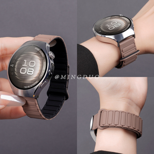 watchgt6透气磁吸硅胶gt5 3女生高级美拉德褐色男运动替换带系列 3pro表带女新款 适用华为watch5手表watch4