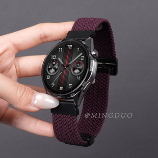 新款烟紫色适用小米watchs4表带S4sport手表男款watch5尼龙编织S3磁吸扣s2/1Pro运动智能华米AmazfitGTR4腕带
