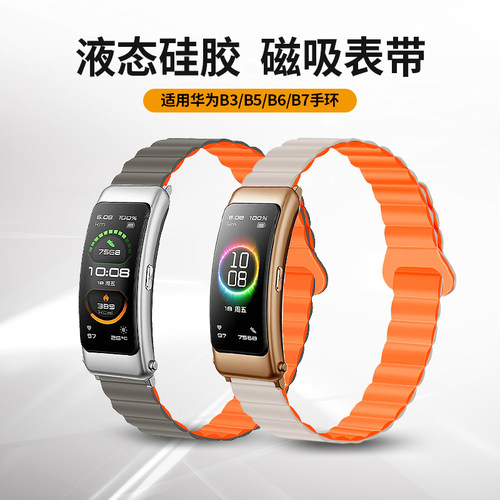 鸣铎Huawei/华为B76磁吸硅胶表带